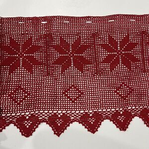Crochet Poinsettia Red Window Balance Handmade Holiday Christmas Decorations‎